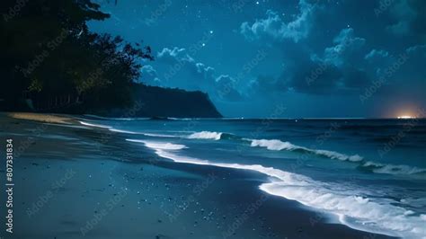 The Beach Transforms Into A Fairy Tale Setting As The Bluegreen Light