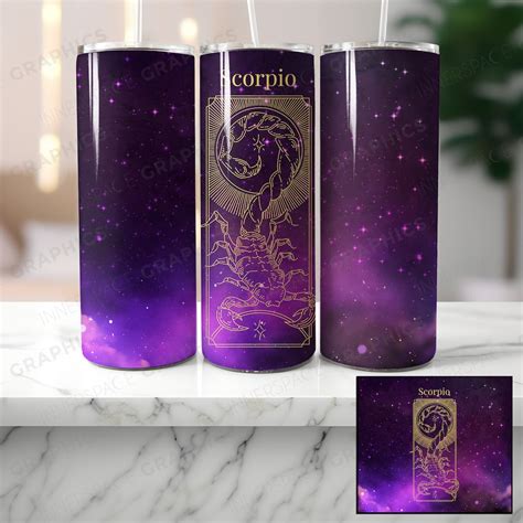 Seamless Scorpio Zodiac Oz Skinny Tumbler Sublimation Design Png File