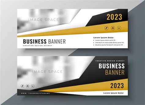 Free Vector Two Horizontal Business Web Banners With Space For Text