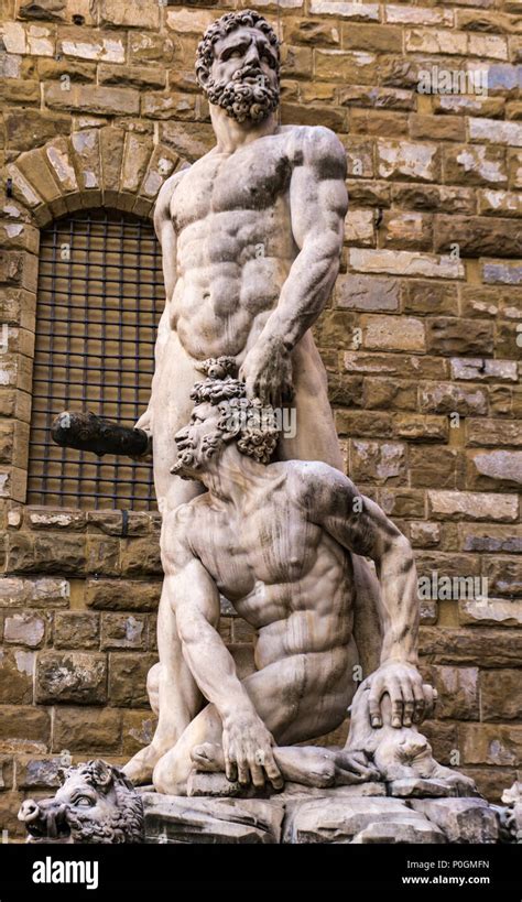 Statue Hercules And Cacus Made By Bandinelli At At Piazza Del