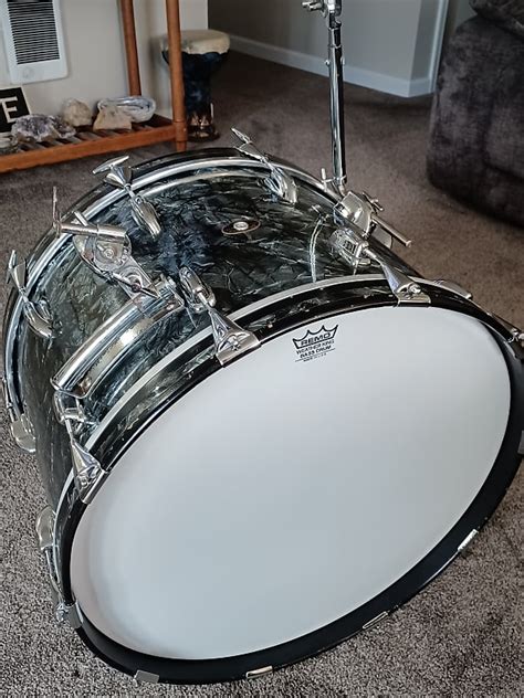 Slingerland Bass Drum Black Diamond Pearl 1950s Reverb