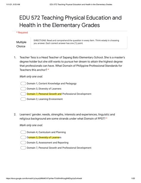 Teaching Physical Education And Health In The Elementary Grades