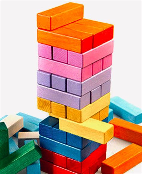 Big Color Jenga Game Educational Wooden Toy Tower Game T Etsy