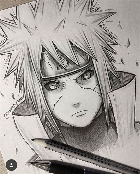 Desenho incrível do Minato feito a lápis Quer aprender a desenhar