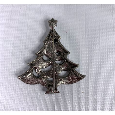 Vintage Signed Avon Victorian Tree Rhinestone Marquis Gem