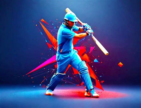 Premium Psd Front View Of Cricket Batsman Action Cricket Game Closeup