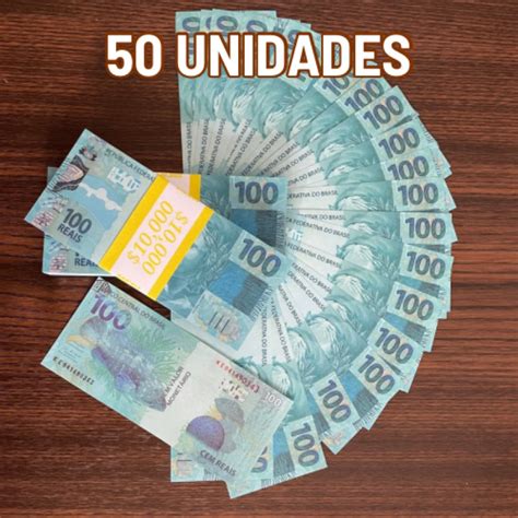 Cedulas Cenograficas De 100 Reais Kit De 50 Unidades Sem Valor