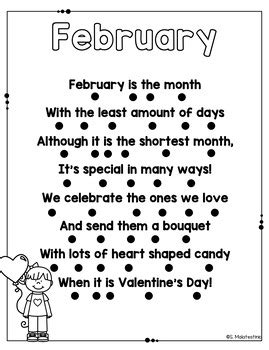 February Poem Printable by Ms Mal's Munchkins | TPT