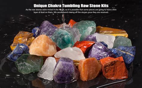 SUNYIK 7 Chakra Stones Set Natural Rough Raw Stone For Tumbling