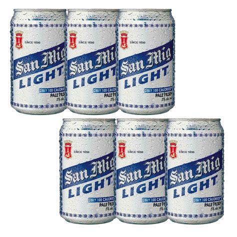 San Miguel Light Beer Can 330ml X6 Shopee Philippines