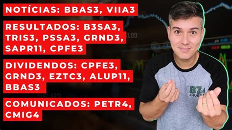 B7 NEWS Notícias e Dividendos BBAS3 B3SA3 TRIS3 PSSA3 SAPR11