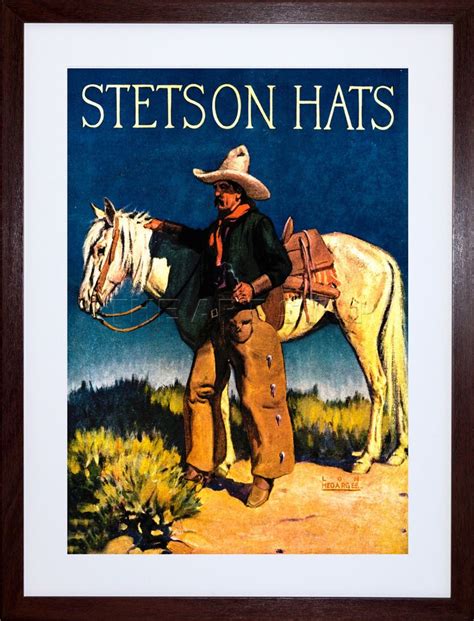 Vintage Hat Advertising Details About Vintage Ad Stetson Man Cowboy