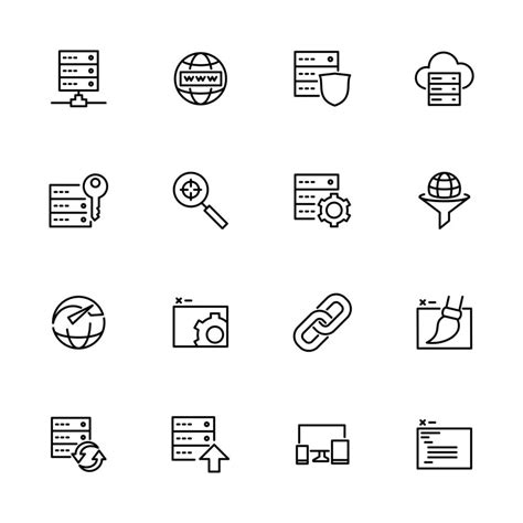 Line Icon Set Related To Web Service 1225167 Vector Art At Vecteezy