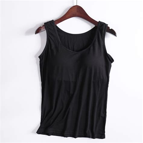 Womens Plus Size Tank Tops Built In Bra Comfy Camisole Sleeveless Crew Neck Workout Tops For