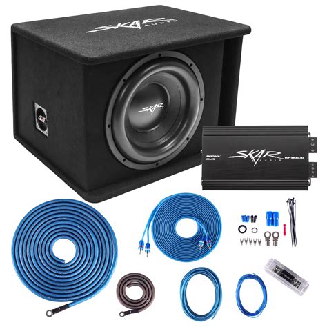 Single 12 1200 Watt Loaded Subwoofer Box And Amplifier Skar Audio