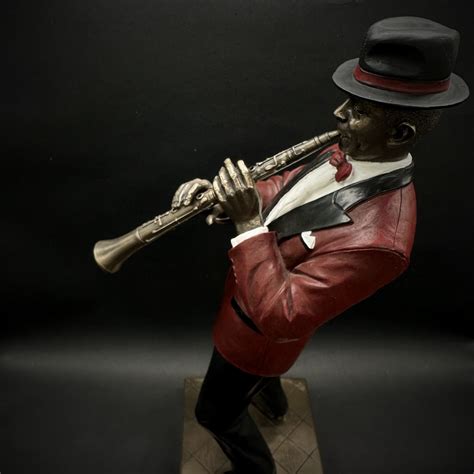 Clarinet Statues I Jazz Figurines I Black Male Jazz Clarinet Player