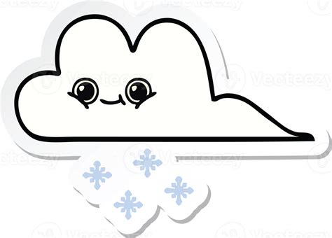 Sticker Of A Cute Cartoon Snow Cloud 41142164 Png