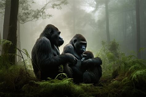 Gorilla troop jungle . | Free Photo - rawpixel