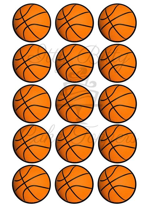 Basketball Edible Cupcake Cookie Toppers Itty Bitty Cake Toppers