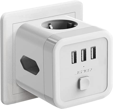 Jsver Cube Multiprise Usb Murale En Prise Usb Secteur Multiple Bloc