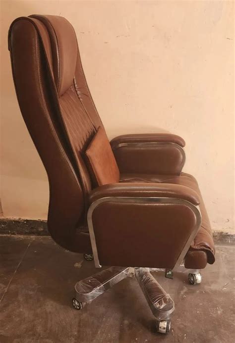 High Back Brown Revolving Leather Office Chair At Rs In Ahmedabad