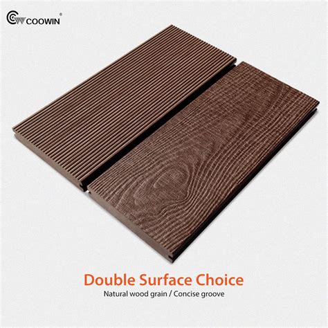 Outdoor China WPC 3D Embossing Solid Wood Plastic Composite Decking