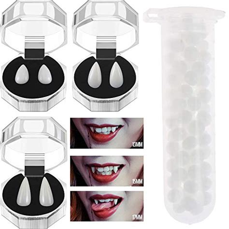 3 Pairs Halloween Vampire Fangs Teeth With Adhesive Halloween Party