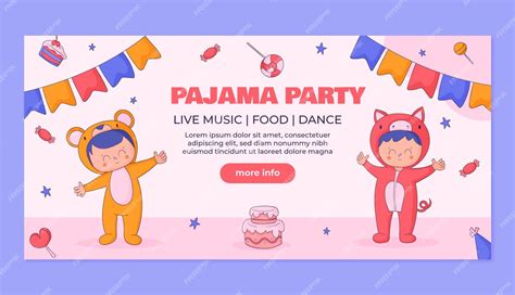 Free Vector Hand Drawn Pajamas Party Horizontal Banner