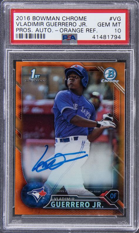 Lot Detail Bowman Chrome Prospect Autographs Orange Refractor