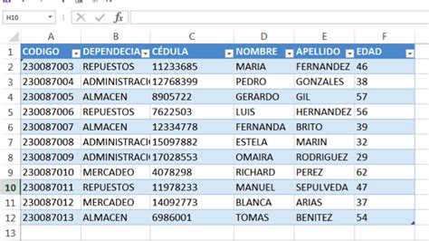 Cómo se hace una tabla de datos en Excel Tablas en Excel