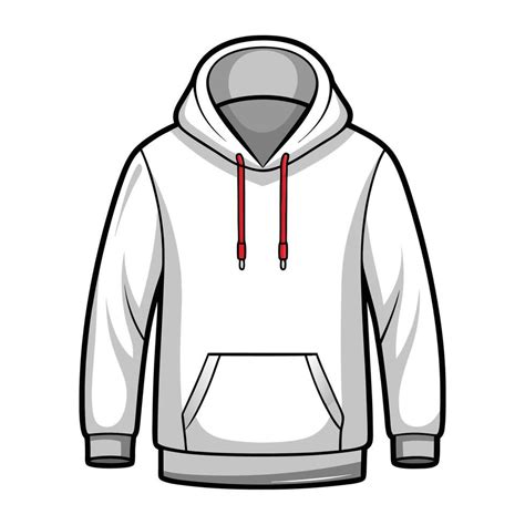 Hoodie Outline on Plain White Background 50230117 Vector Art at Vecteezy