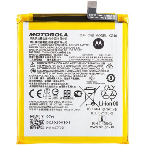 Buy Original Battery For Motorola Moto G8 Plus KG40 4000mAh From