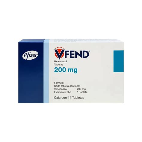 VFEND VORICONAZOL 200 MG CAJA CON 14 TABLETAS RECUBIERTAS