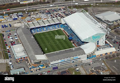 Aerial View Of Leeds United Elland Road Football Stadium In Leeds Stock