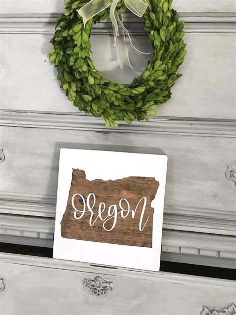 Oregon Sign Wood State Sign Oregon T Oregon Wall Art Etsy