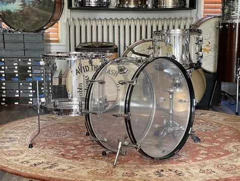 1970's Fibes Crystalite Clear Acrylic Drum Kit - 14/18/26 14x26 — Rochester Drum Trade | We Buy ...