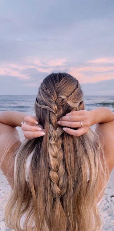 45 Cute Hairstyles For Summer Beach Days Mix N Match Braid Hair Down