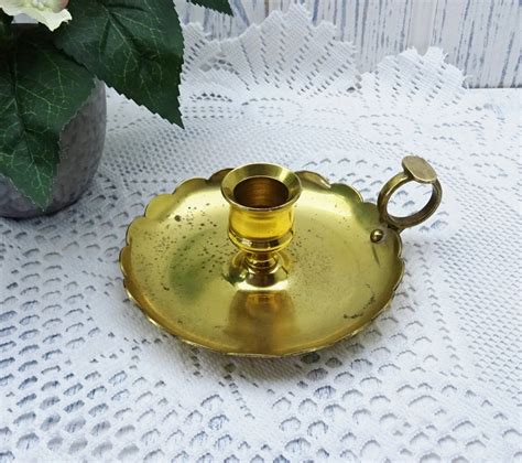 Vintage Brass Chamberstick By Bates Brass Of Birmingham Wee Etsy Cottage Decor Vintage