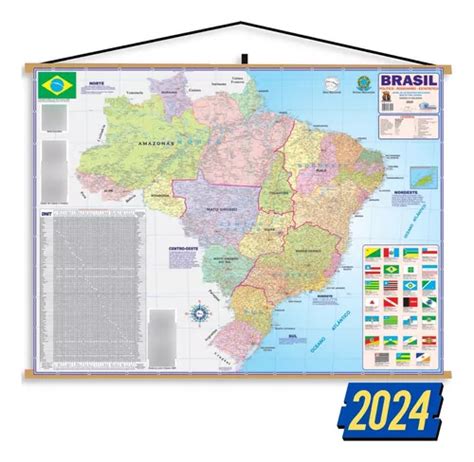 Mapa Do Brasil Banner Rodovi Rio Politico Escolar Geogr Fico Poster