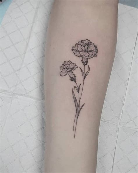 25+ Carnation January Birth Flower Tattoo Ideas