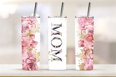 Sunflower Mom 20oz Skinny Tumbler Graphic By Lindesign · Creative Fabrica