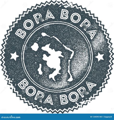 Bora Bora Map Vintage Stamp Vector Illustration Cartoondealer