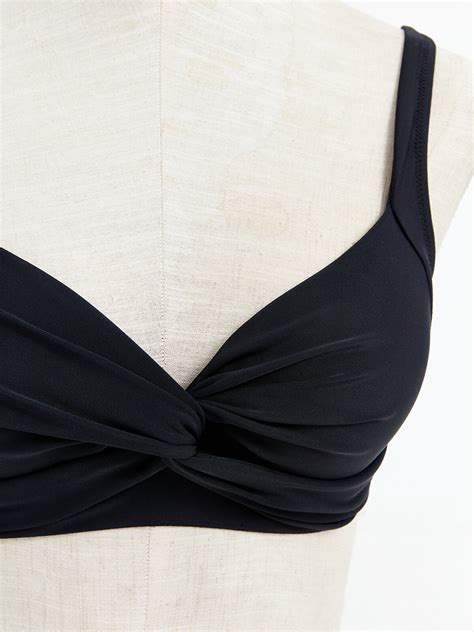 SİYAH UV Korumalı Düz Dikişli Pedli Kadın Bikini Üst S Z LQJ LCW