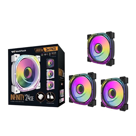 Kit Ventoinhas Aigo DarkFlash Infinity 24se A RGB 3x120mm Preto