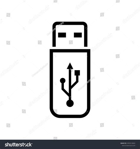 Usb Icon Vector Flash Drive Icon Stock Vector Royalty Free 1893518065 Shutterstock