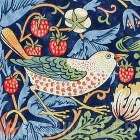 William Morris Strawberry Thief Bird Ceramic Or Porcelain Tiles Indigo