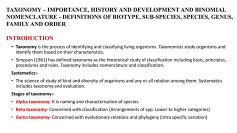 Insect Taxonomy Importance Systematics And Classification PPT