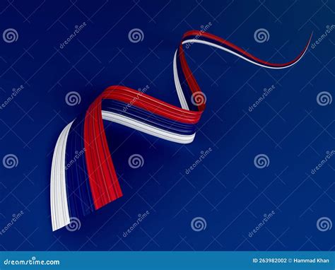 Serbian Flag Wavy Abstract Ribbon Background 3d Illustration Stock