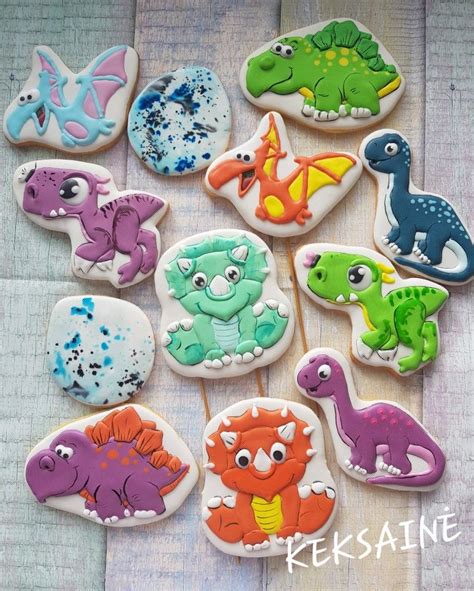 Dinozaurai Dinosaur Cookies Cookie Cake Designs Royal Icing Decorations