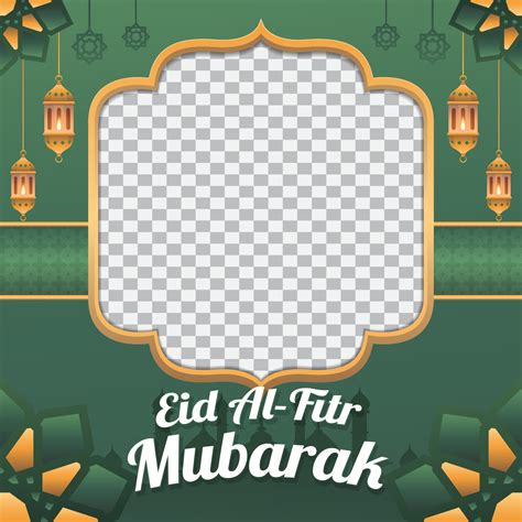 Elegant Islamic Twibbon Greetings Eid Al Fitr 22812485 Vector Art At